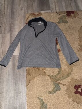 Old Navy Gray and Black Fleece Quarter-Zip Pullover